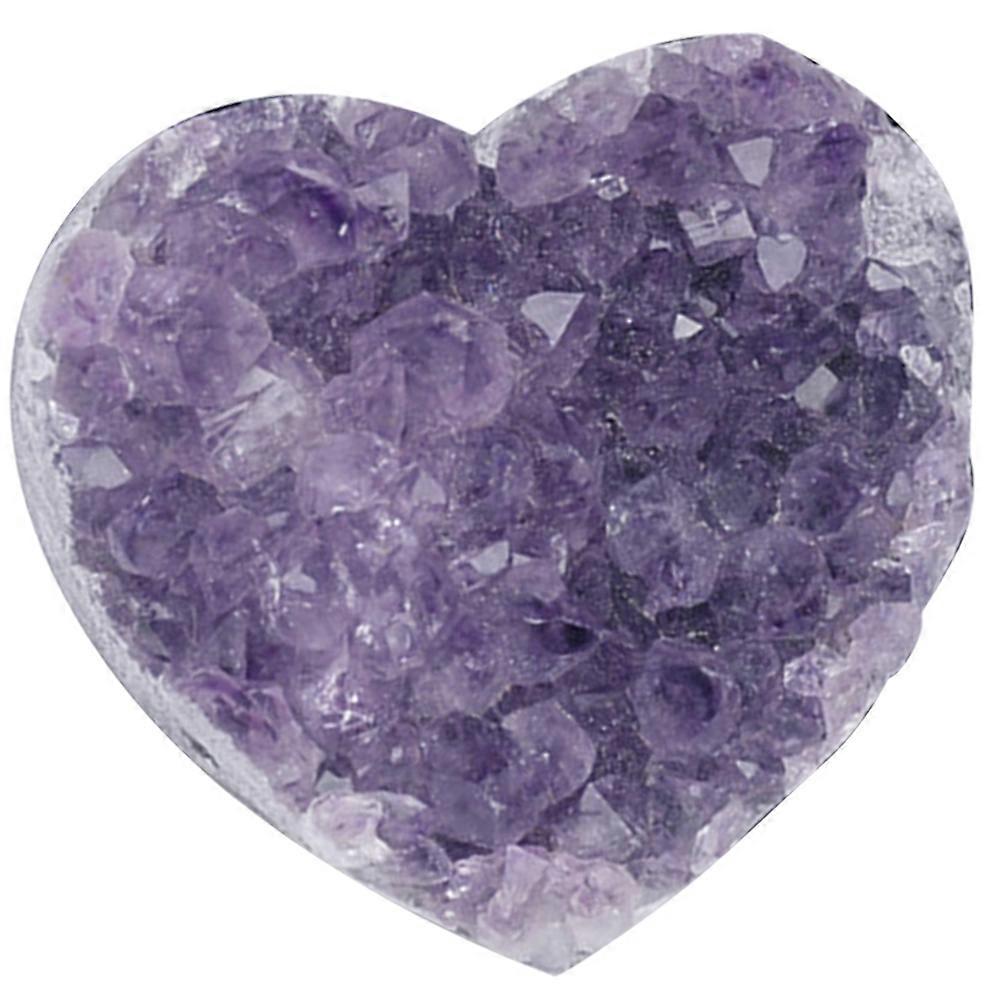 Violet Natural Crystal Ornament Heart Shaped Table Decor 5X5Cm Home Decoration 1 Set