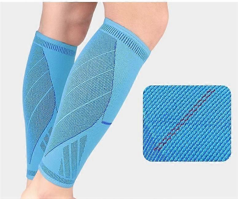 2pcs Calf Compression Sleeves for Men and Women Footless Compression Socks Support for Varicose Veins Nursing Pregnancy Running Leg Sleeve Brace Blue
