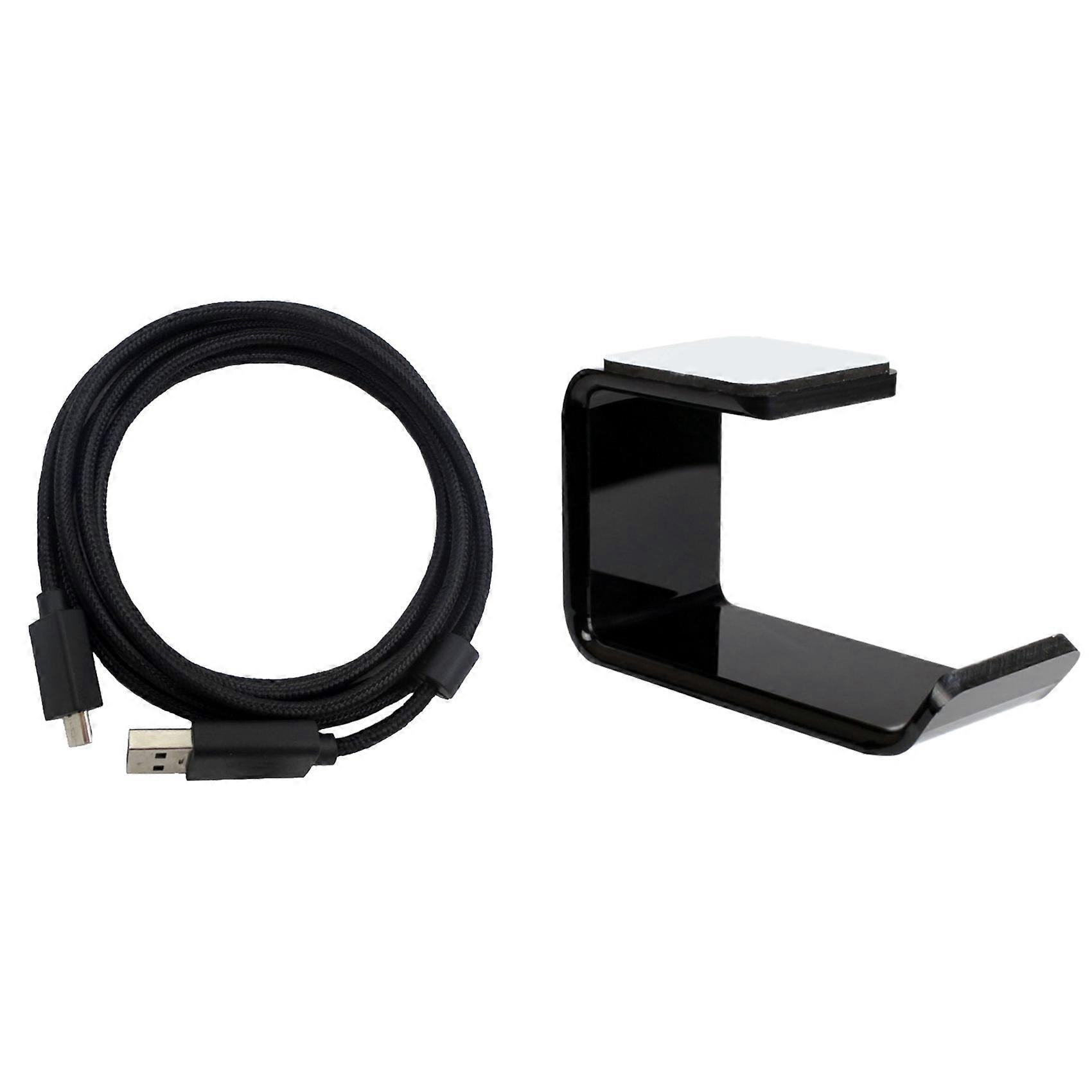 2M USB Cable Audio Cable for G633 Headset with Acrylic Headphone Bracket Wall Mounted Headset Holder
