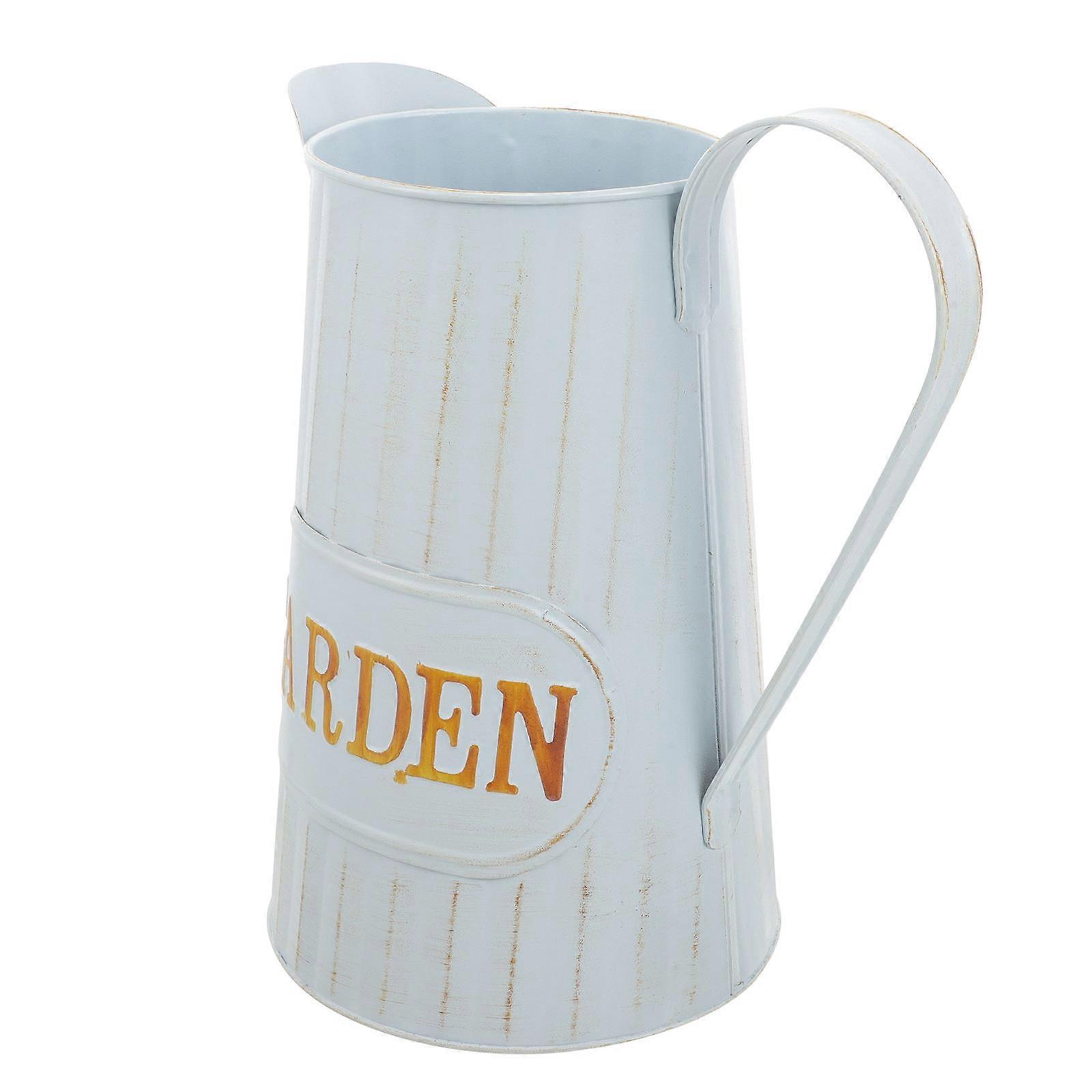 Skyblue Iron Metal Jug Pitcher for Rustic Home Decoration Adds Charm to Any Room's Decor