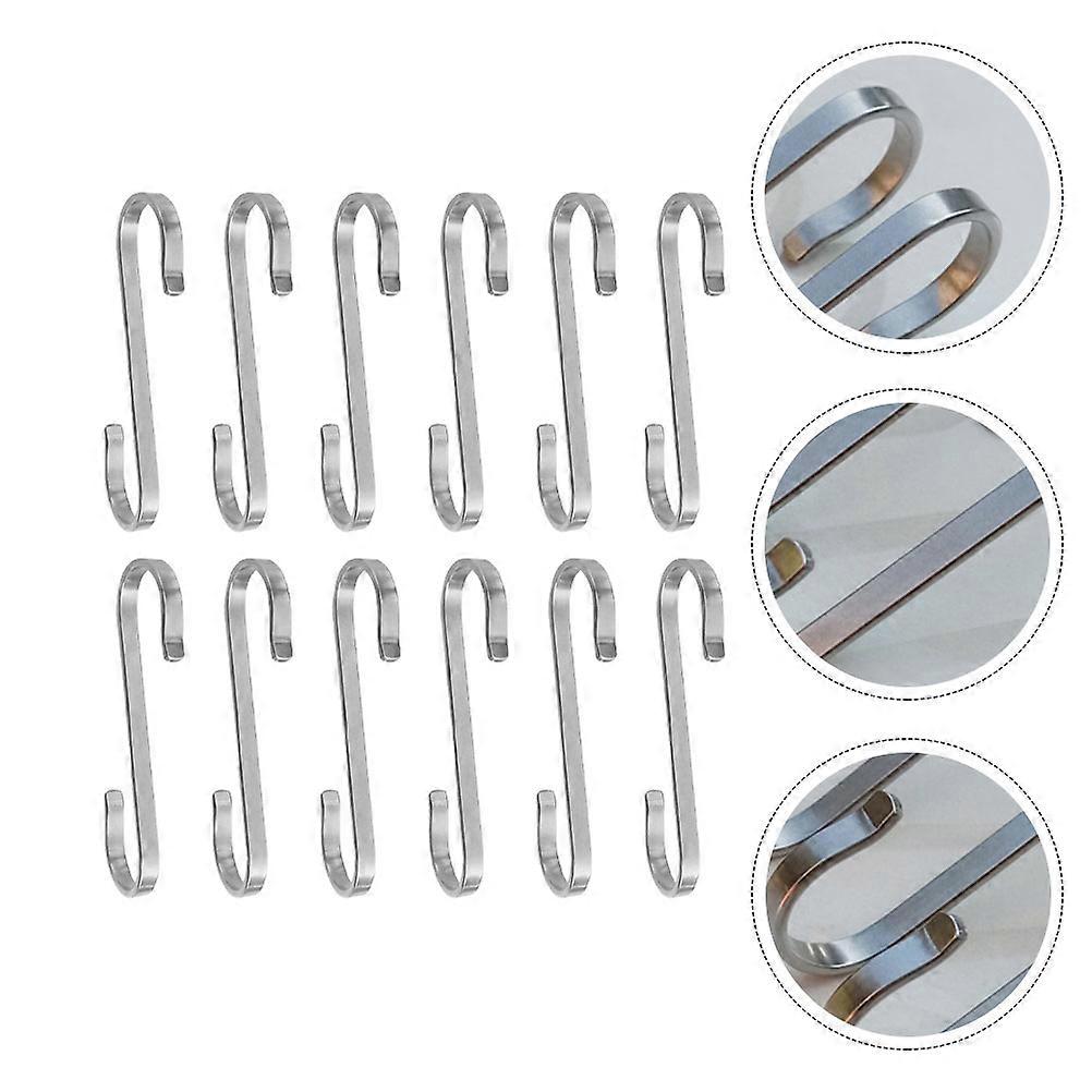 Krokar i rostfritt stål för hemmabruk perfekt för köksförvaring Silver 12st