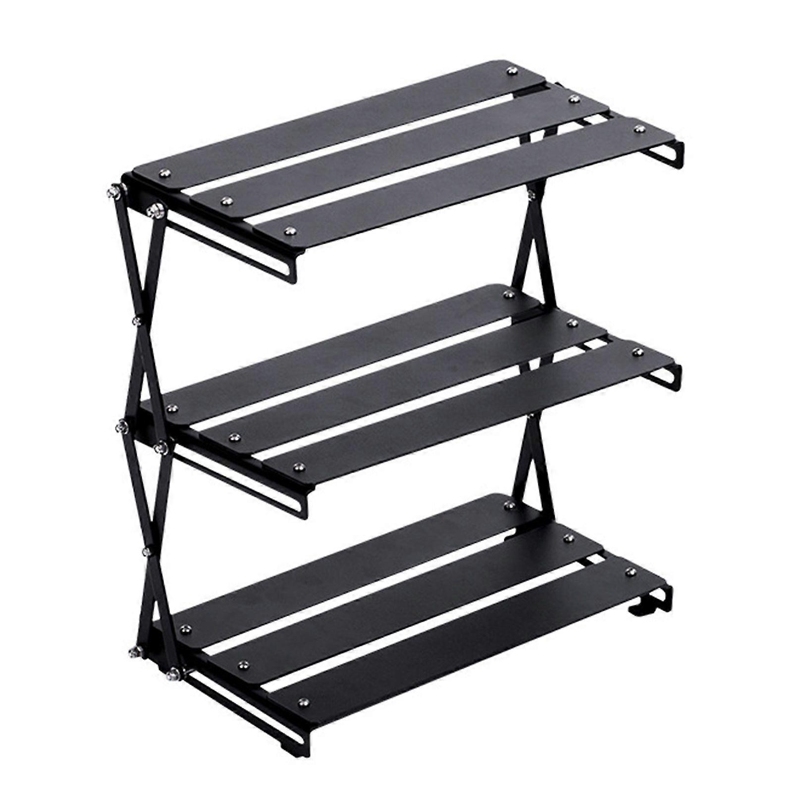 Outdoor Folding Picnic Table Portable Camping Desk 3 Layered Foldable Table