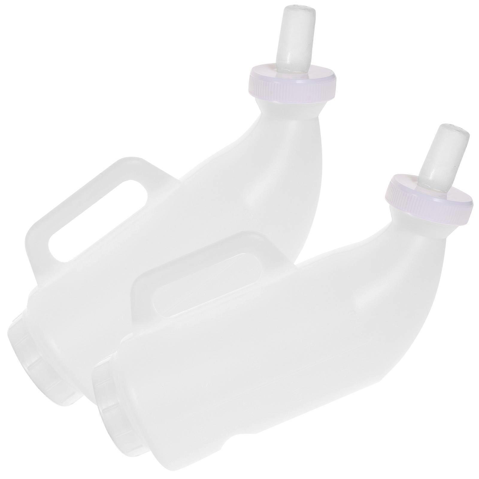 2 Sets Calf Feeding Bottle Sheep Milk Container Livestock Nursing Bottle White