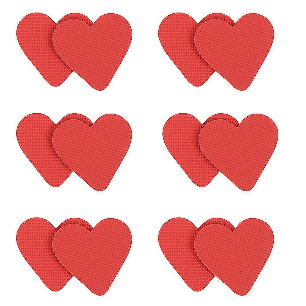Heart Shape Non-slip Wear-resistant Shoe Heel Protectors Red 6 Pairs