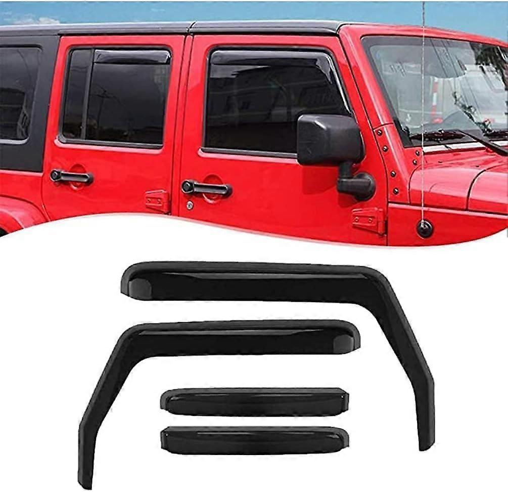Auto Wind Deflectors for Jeep Wrangler JK Unlimited 20072017, Car Side Window Wind Deflectors Visors Rain Guards Rain Deflectors.