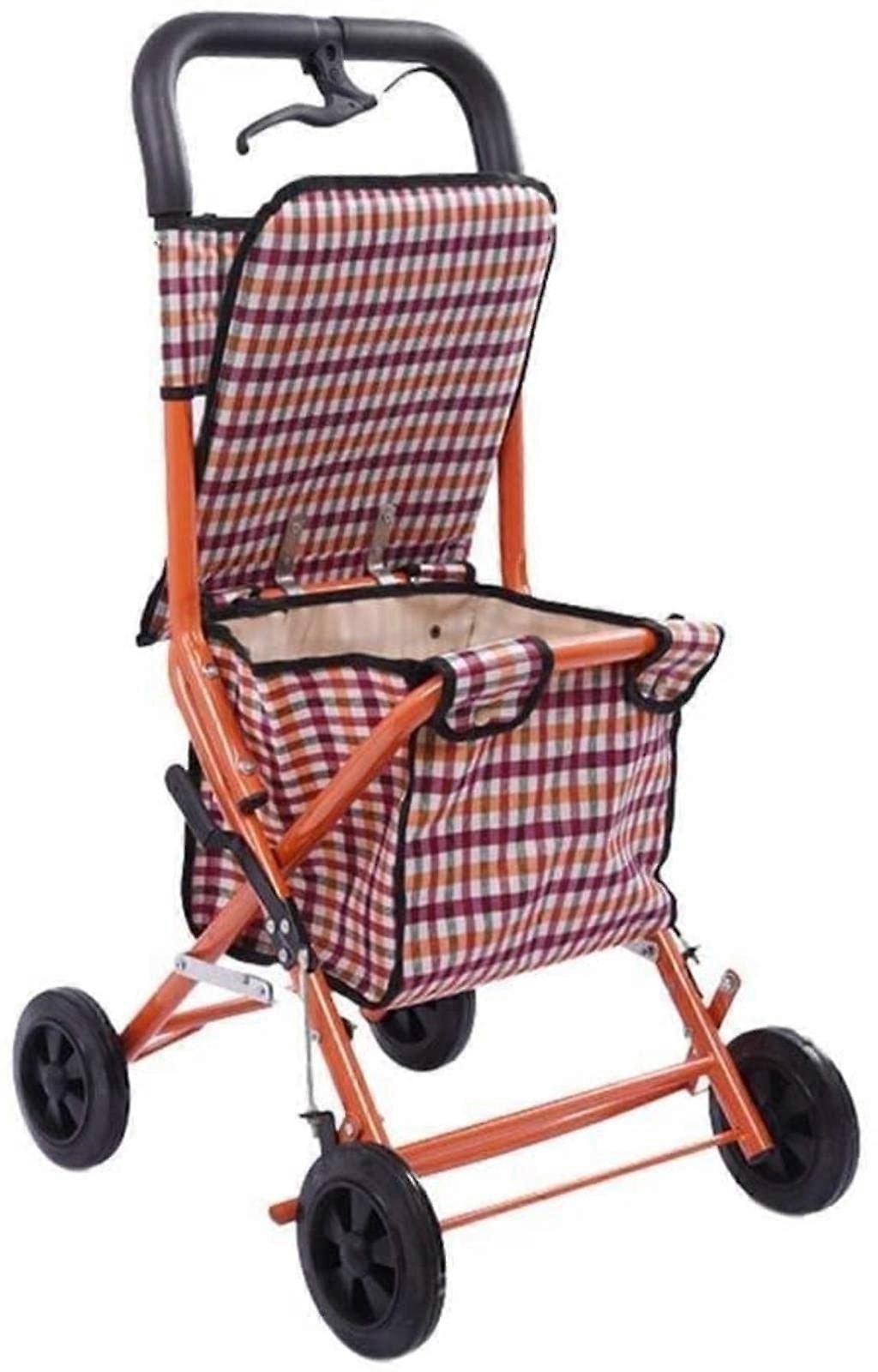 Walker Rolling Walker, 4 Wheels, Folding Mobility Walking Aid, HeightAdjustable Seat, Elderly Walker Longing