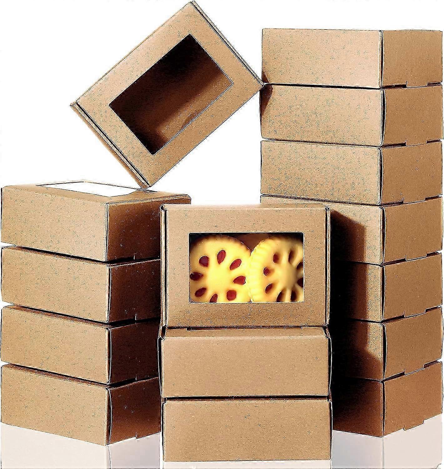 60 Pcs Kraft Soap Box With Window Soap Boxes For Homemade Soap Clear Window Boxes For Soap Soap Making Supplies Packaging