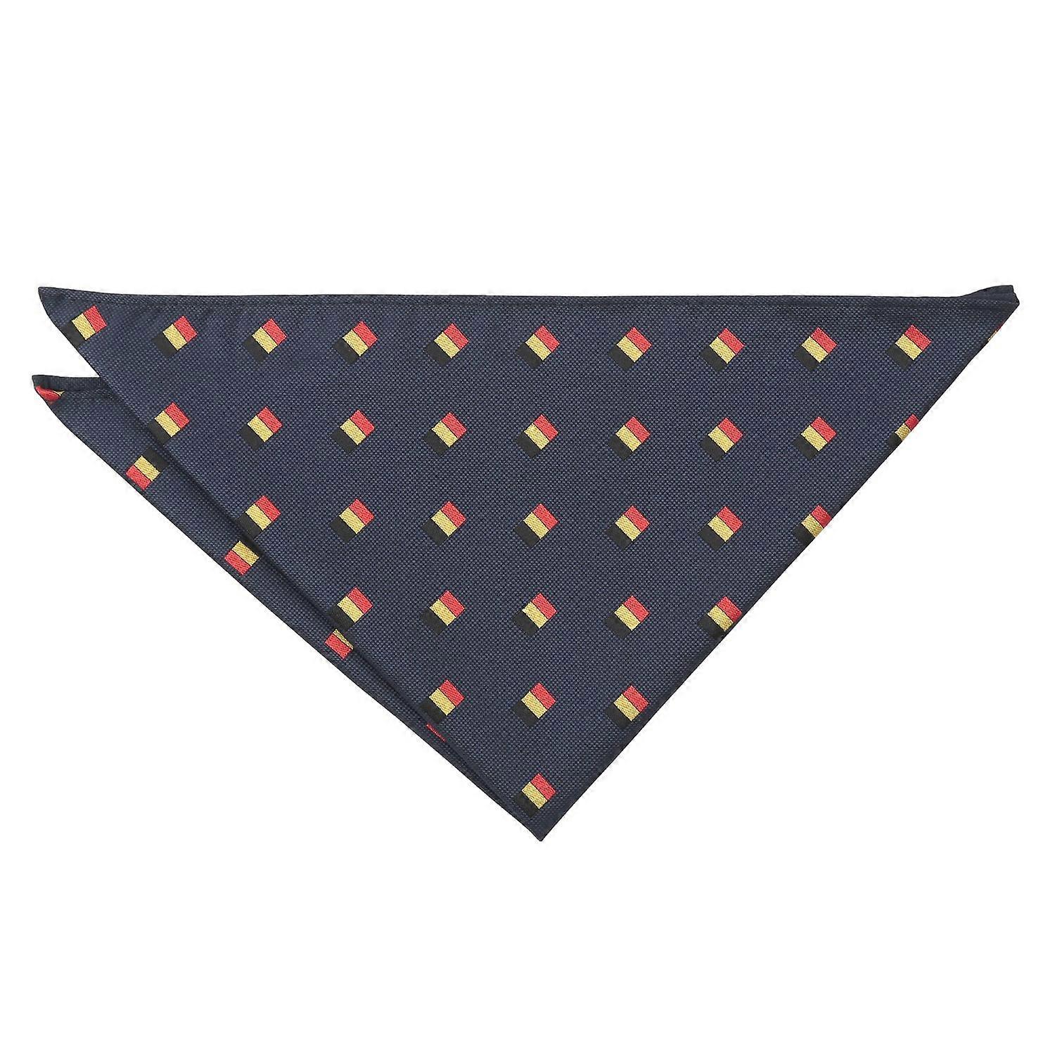 Navy Blue Belgian Flag Embroidered Pocket Square