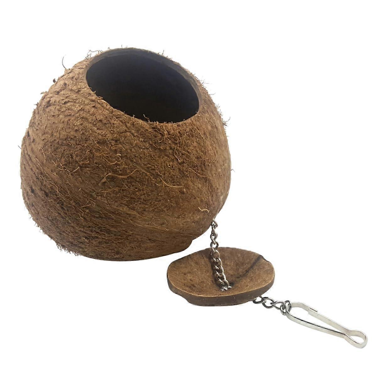 1 x Natural Coconut Bird House for Budgies, Unsanded Nesting Material, Safe Home for Birds and Small Pets for Breeding and Playing