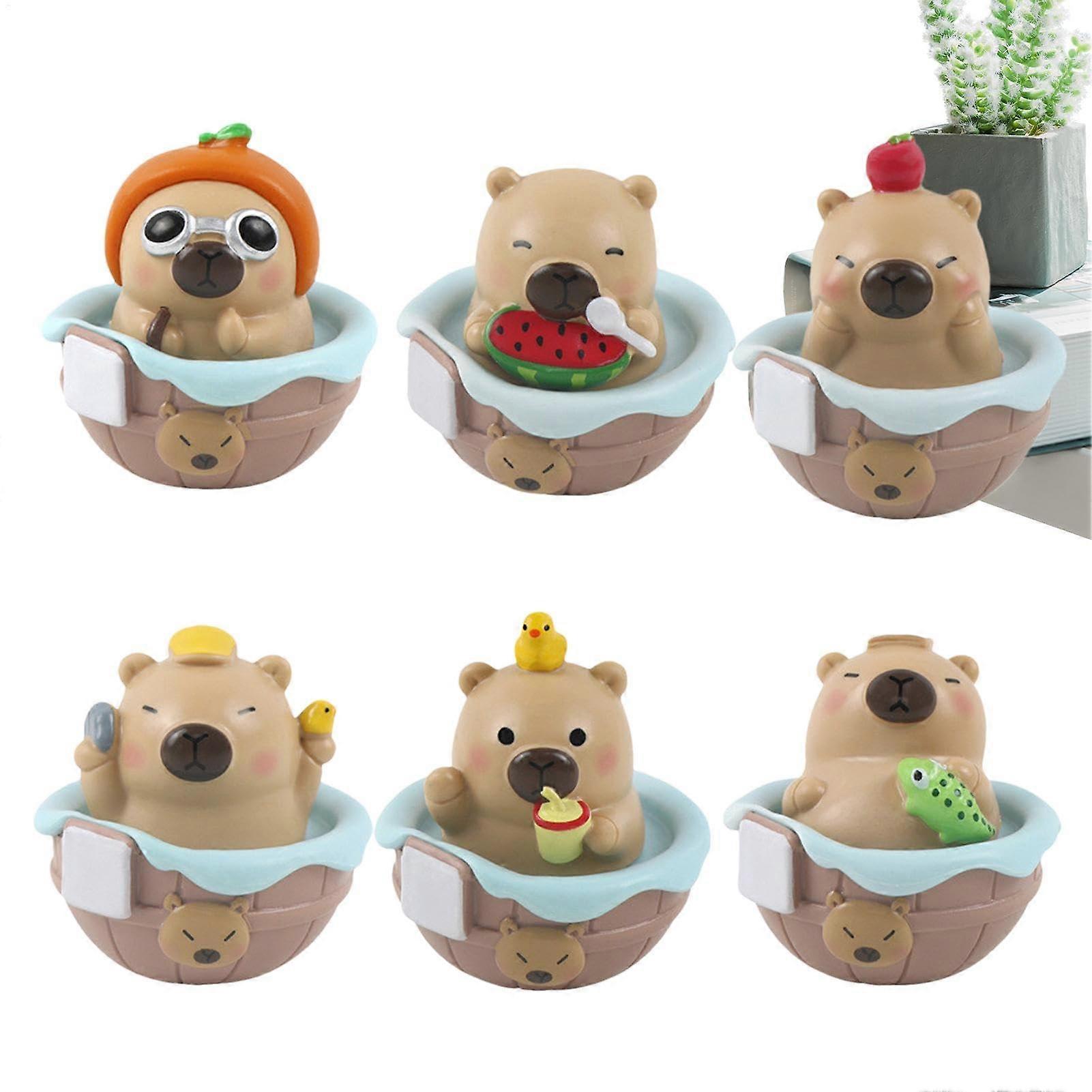 Capybara Desktop Ornament, Capybara Figurine Statue, Capybara Doll Playset