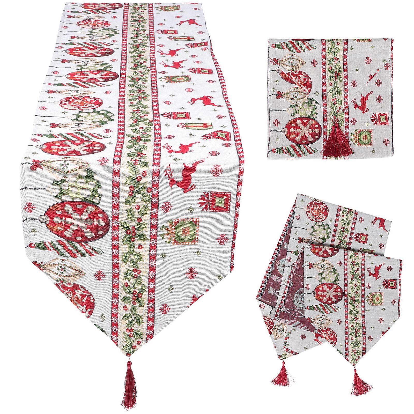 Decorative Christmas Table Runner For Hotel And Home Dining Assorted Color Festive Occasion 1Pack