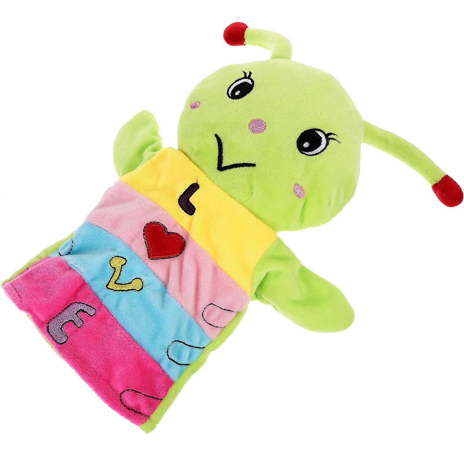 Interactive Hand Puppet Cute Caterpillar Puppet For Kids And Toddlers Light Green Communication Tool 1Set