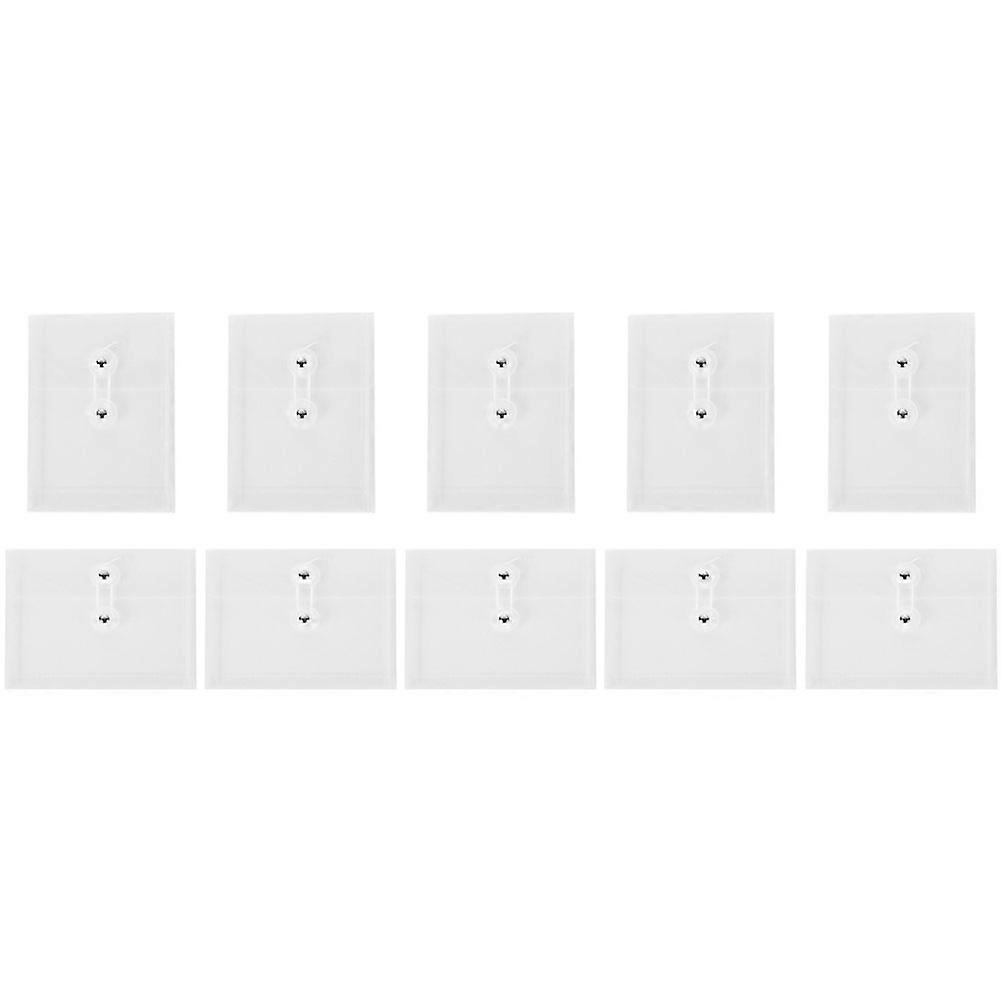 10pcs Plastic File Envelopes with Rope Buckle – Document Storage Folders for Office Organization and Paperwork Protection