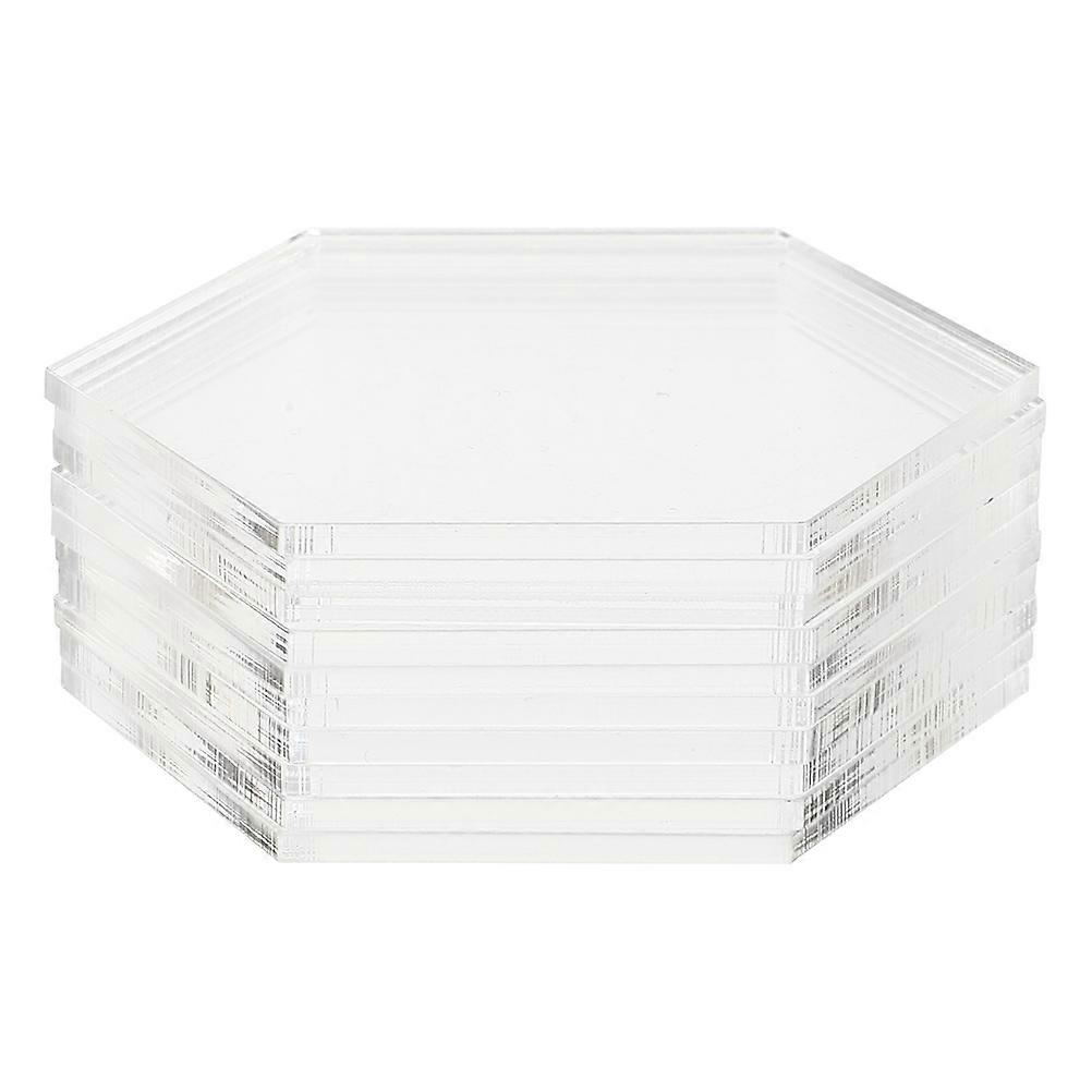 10pcs Hexagonal Acrylic Drawing Boards for DIY Art & Craft Projects – Lightweight, Easy to Clean, Thick Acrylic Plates for Decor and Creative Use