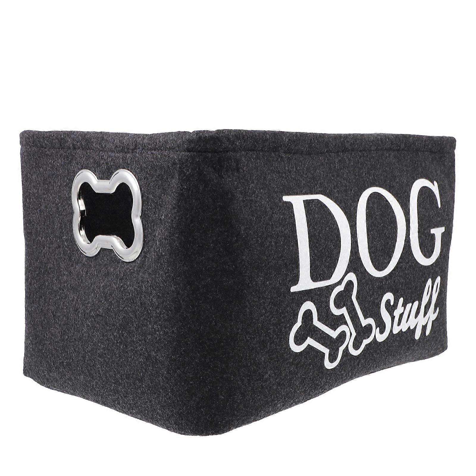Rectangular Storage Bin For Pet Owners In Black Designed For Pet Toy Storage 1Pack