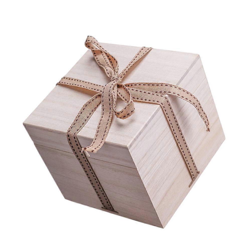 Decorative Storage Box With Lid 4.5X4.5X3.9In Yellow High-End Gift Box 1Pack