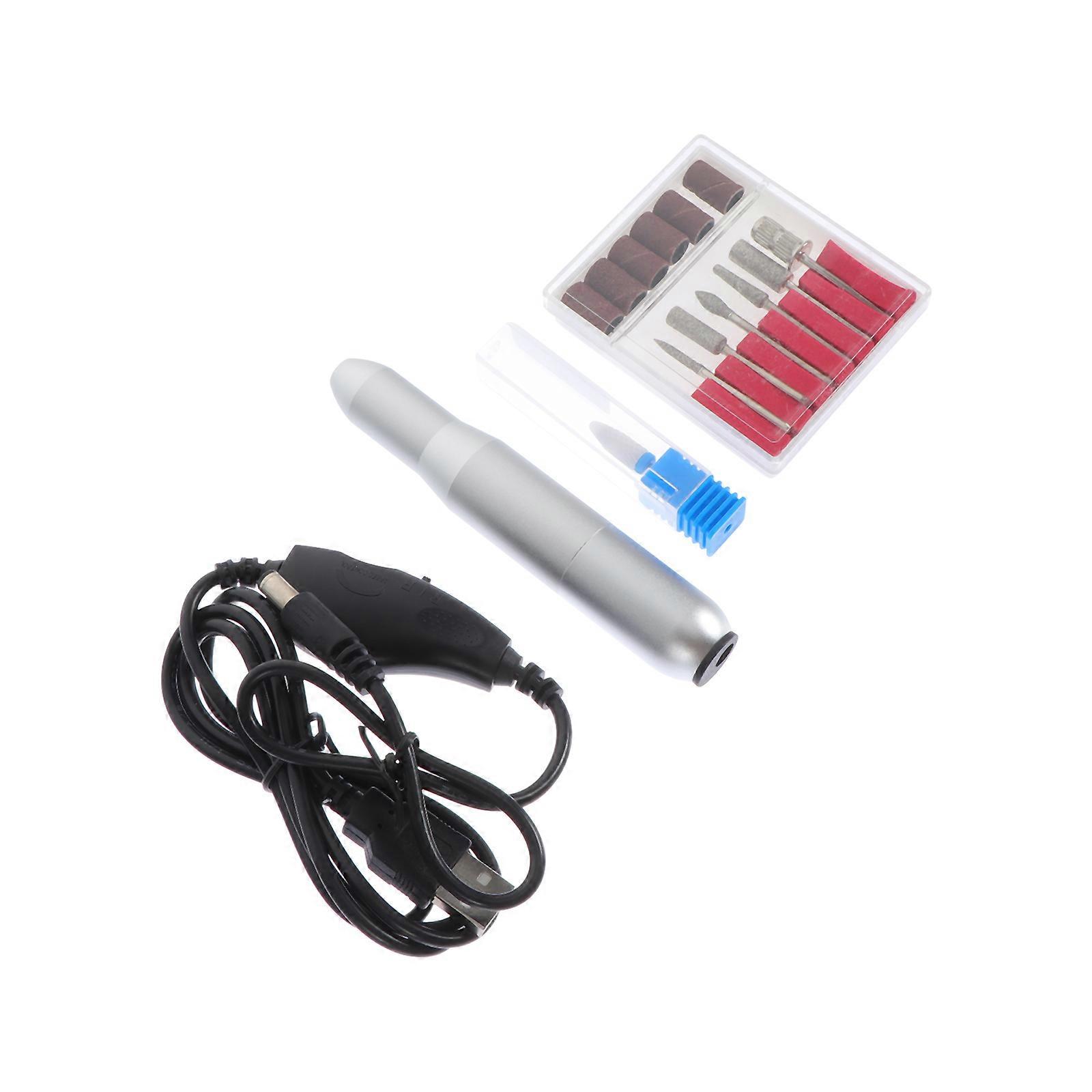 Electric Nail Polisher Set For Professional Manicure And Home Use In Silver Designed For Nail Polishing With 1 Set
