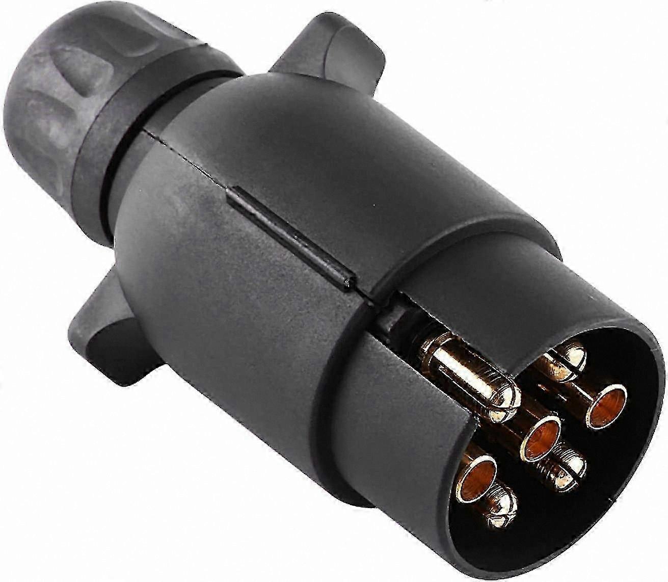 Black Waterproof Plastic Trailer Plug Socket Connector Adapter (1pc)