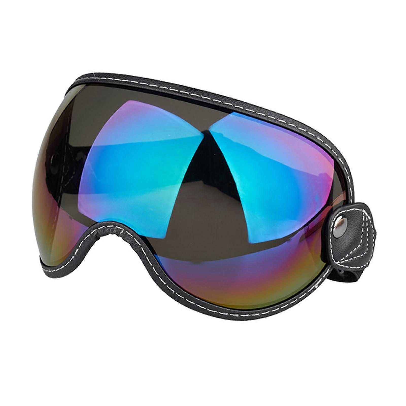 Motorcycle racing goggles, bubble shield, goggles with wide bubble lens, improved impactresistant goggles for motorcyclists, green.