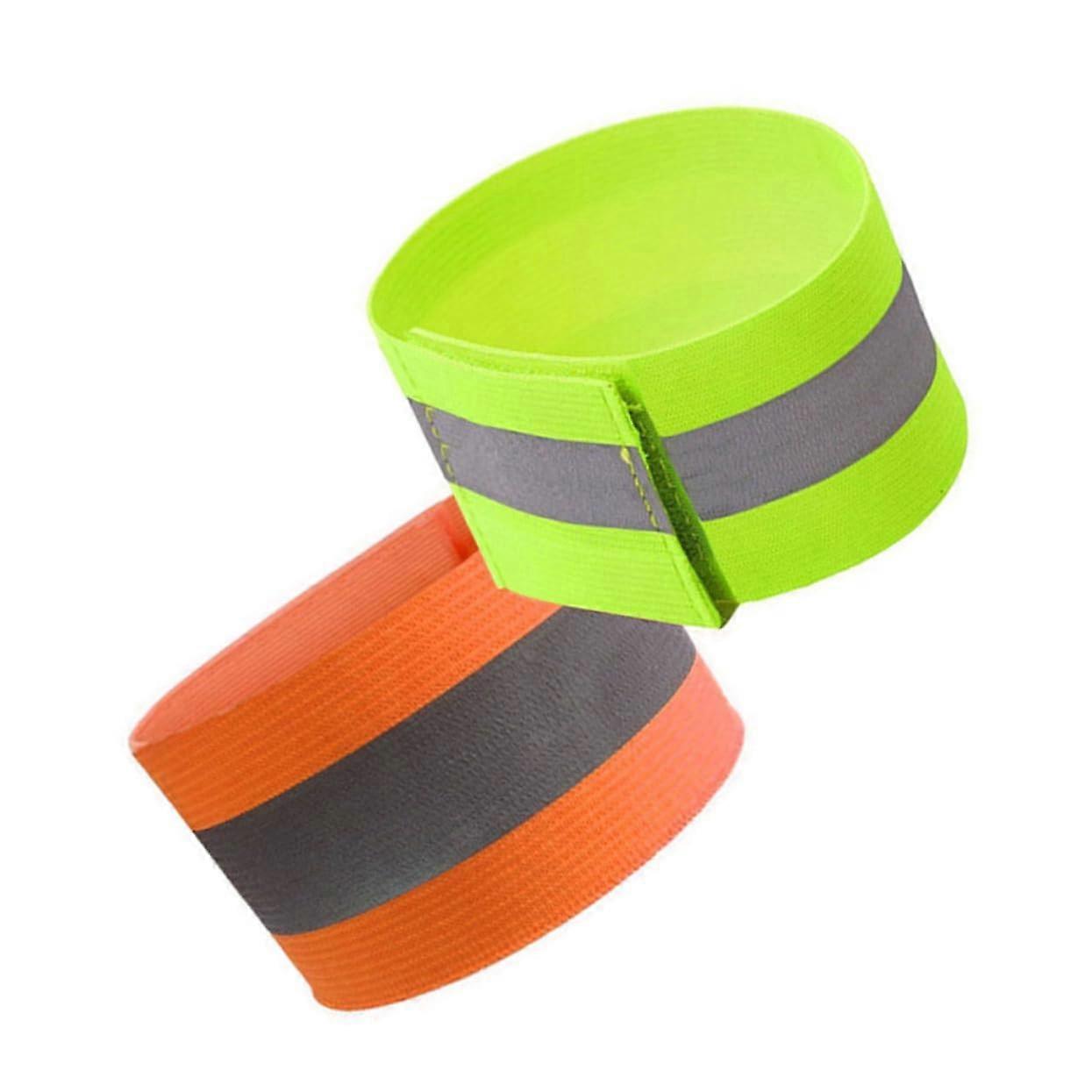 4件套反光腕带,高能见度安全腕带,适用于跑步,骑行,荧光反光跑步装备,提供最佳可见性
