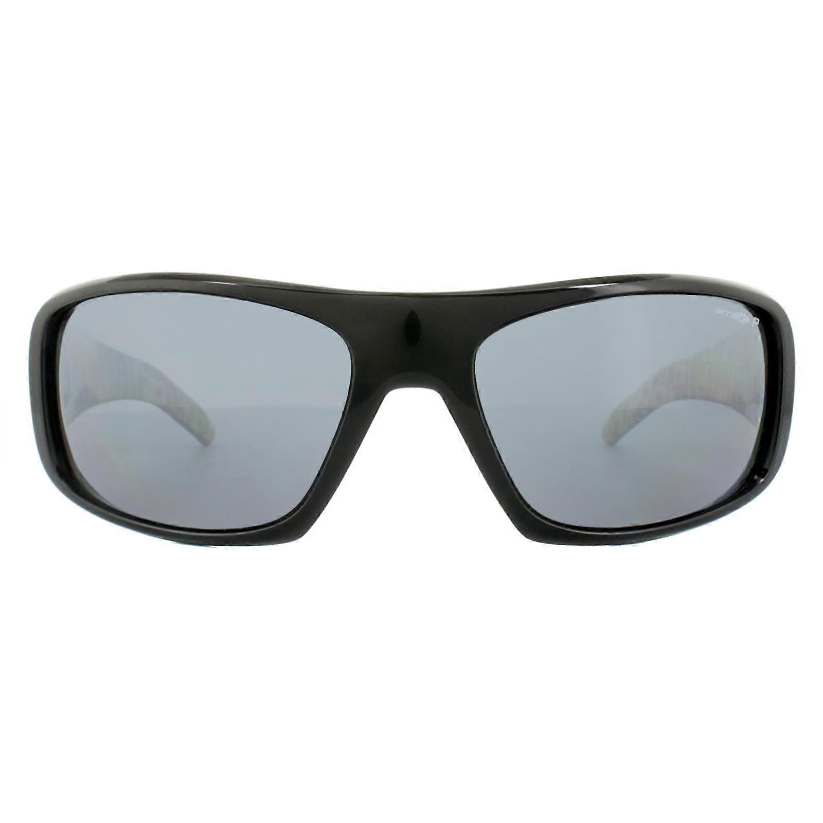 Arnette 太阳镜 Hot Shot 4182 214981 抛光黑色图案 内部灰色偏光