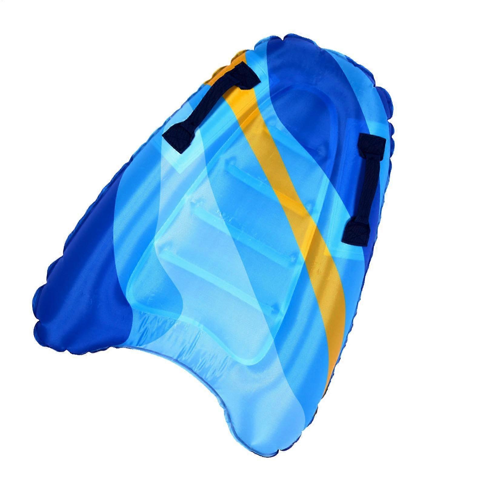 Inflatable Surfboard Toy with Handles and Straps for Adults | Floating Paddle Board and Portable Water Accessories, Blue Stripes