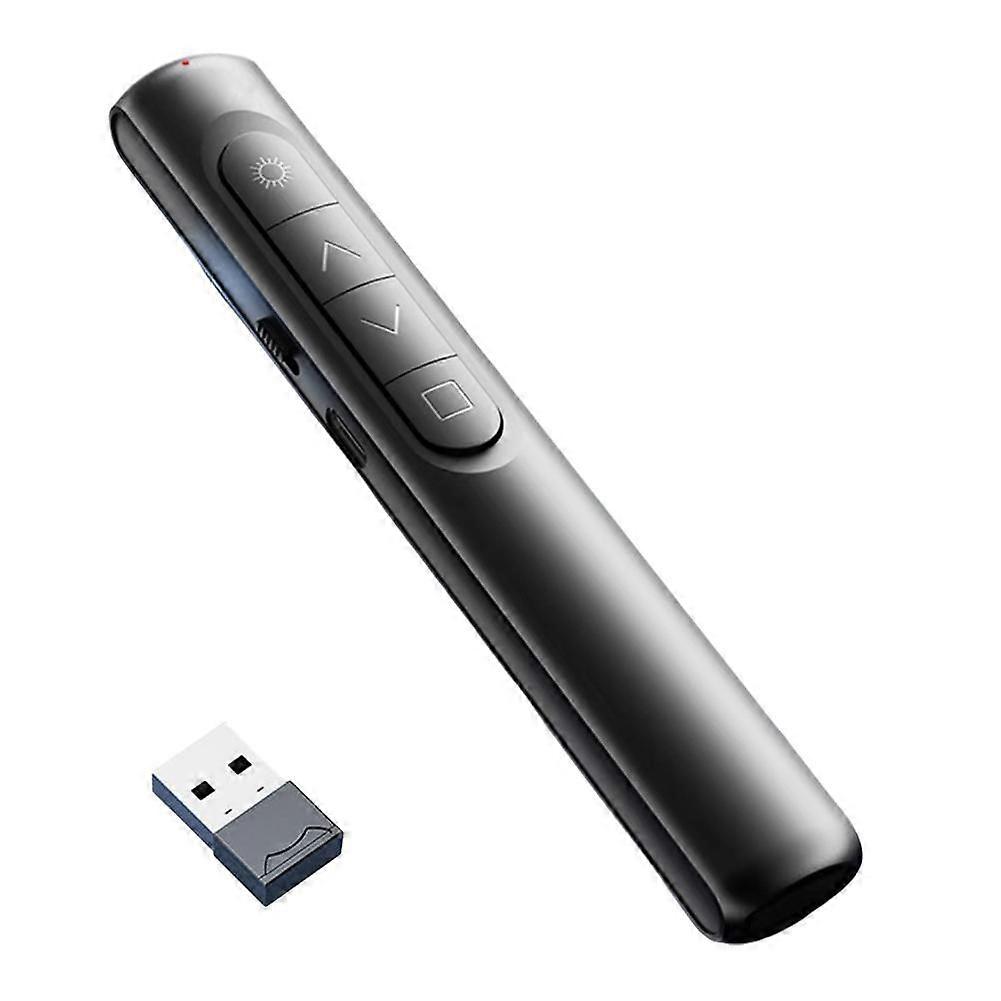 S12 Wireless Presenter Remote 2.4G Clicker Hyperlink Page Up Down 100M Range for Windows Mac Linux Android Black White
