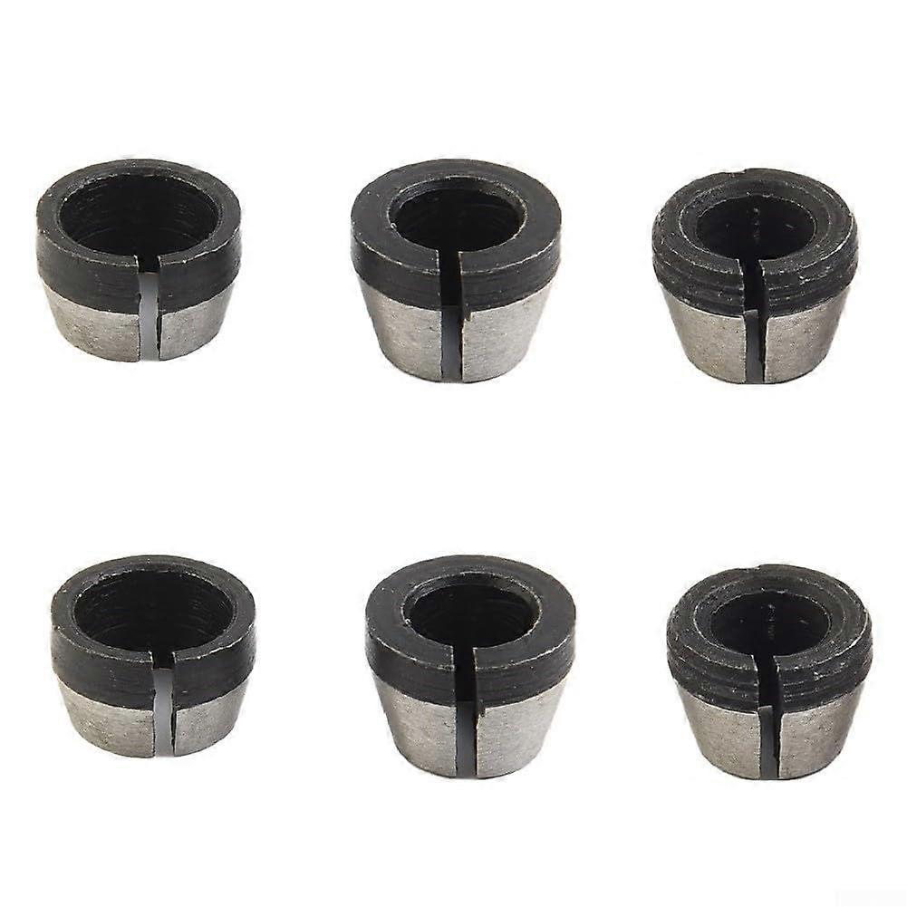 Spanner collet conversion set for wood routers, includes two adapters in different sizes 6 mm and 8 mm (6 pieces) 6 pieces.
