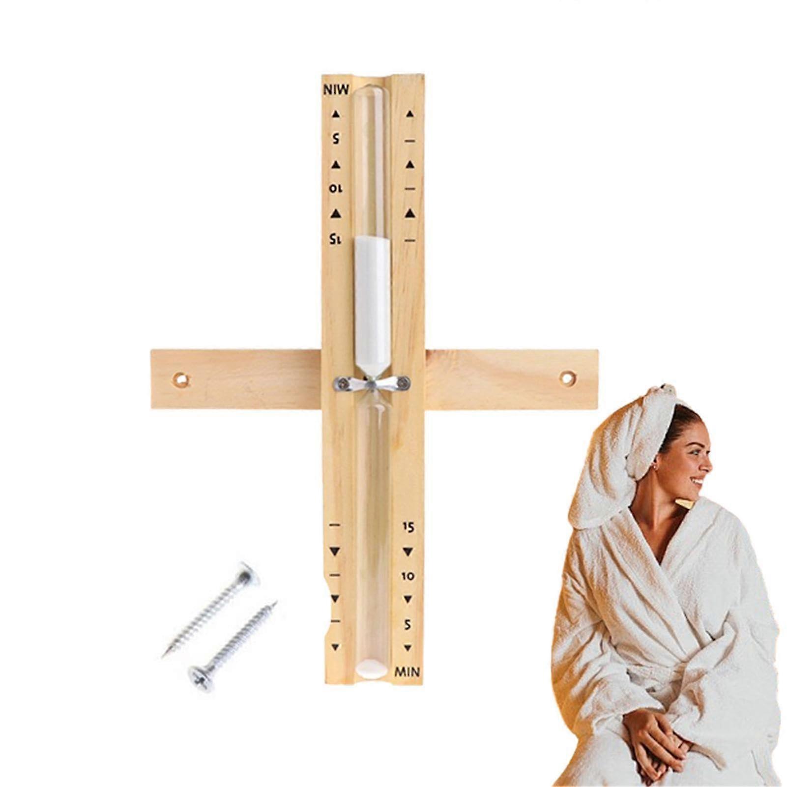 Sauna Timer Sand, Sauna Clock Precise Wooden Hourglass for Sauna, Home