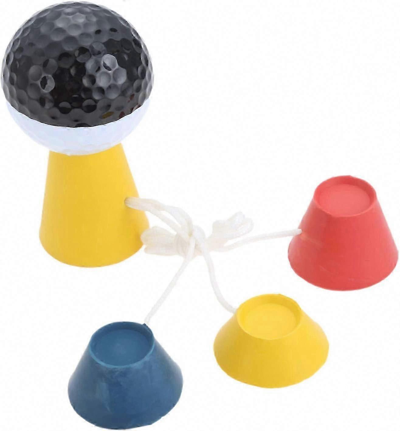 Durable Rubber Golf Tee Set - 4 Adjustable Heights for Training & Practice