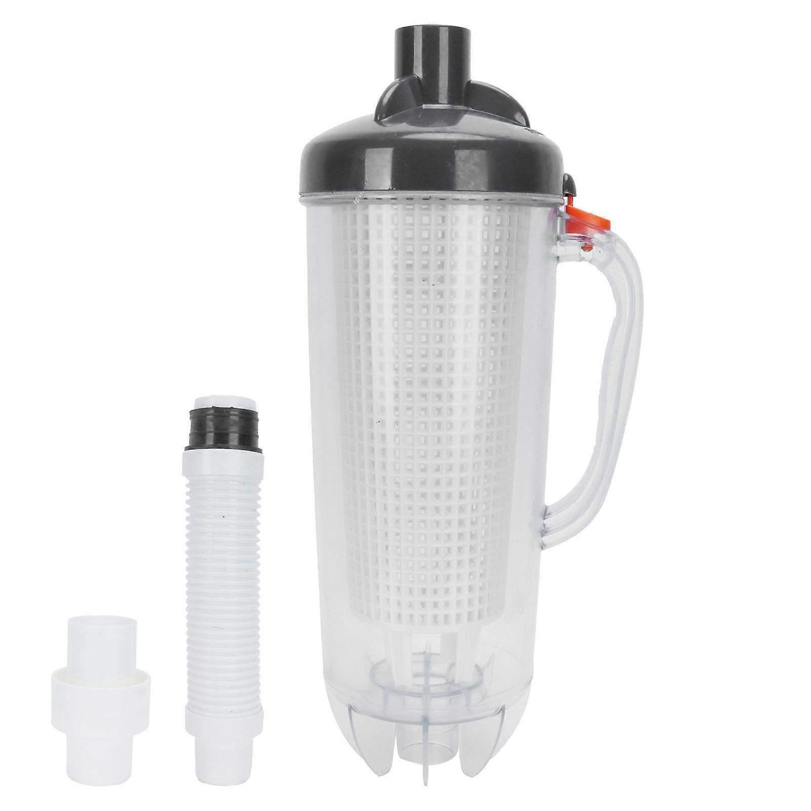 Automatic pool cleaner with vacuum suction and mesh basket for pool leaves