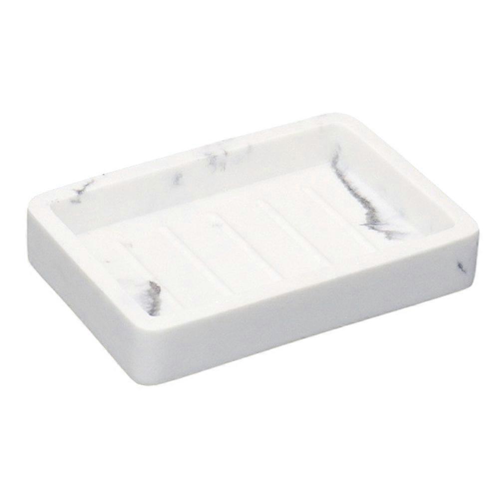 TKdaddy Nordic Home Hotel Bathroom Resin Soap Dish Rectangular Tray Multi-Function Storage Holder White