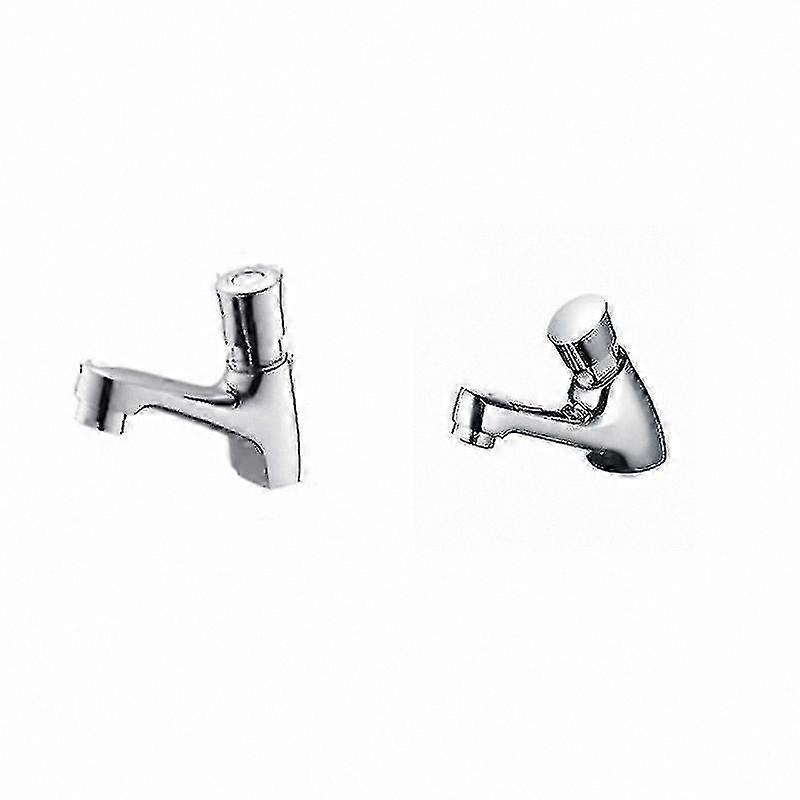 Self-Closing Chrome Faucet for Kitchen and Bathroom Sink with Water-Saving Timer Function Suitable for Home and Outdoor Use