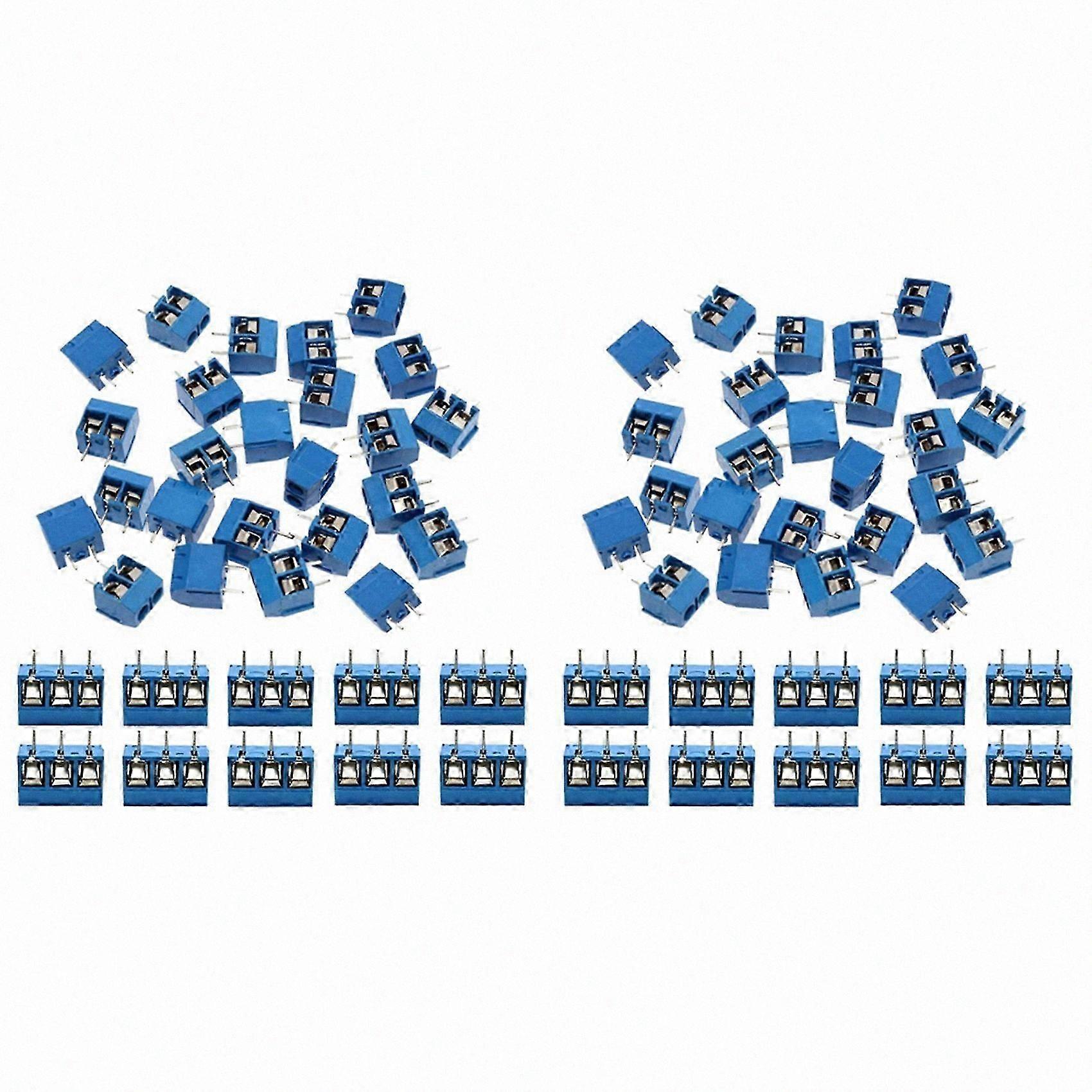 120Pcs 5mm Pitch 2 Pin & 3 Pin PCB Mount Screw Terminal Block Connector for (100 x 2 Pin, 20 x 3 Pi
