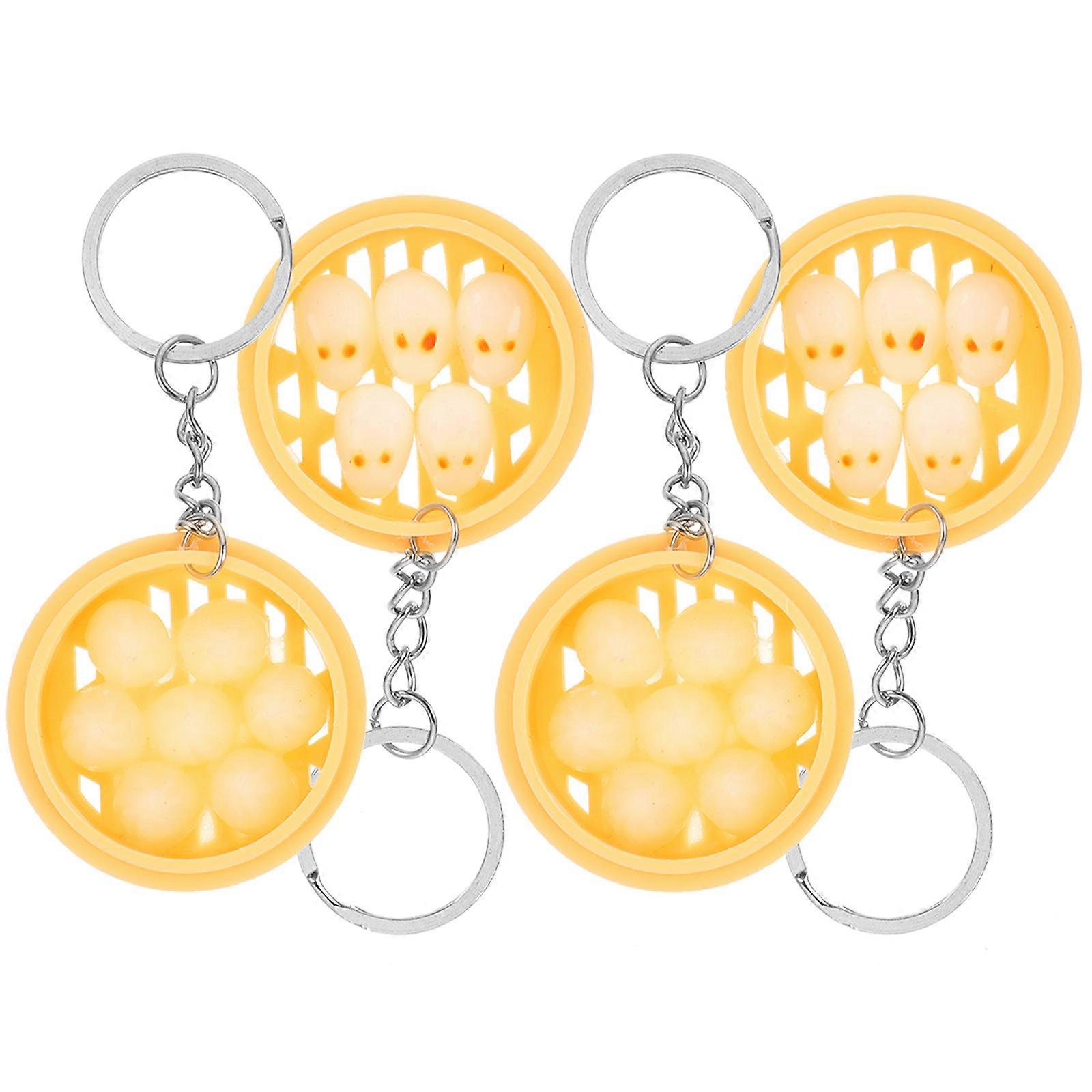 Cute Rabbit Pendant Keychains for Gifts and Decor Assorted Color Plastic 4Pcs