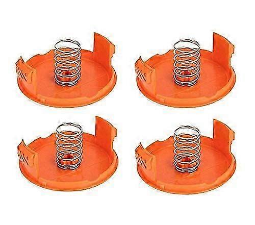 (4 Spool Covers + 4 Springs) Replacement Spool Cap for Compatible with Black Decker GH900 LST201 GH600 NST2018 CST2000, Weed Eater Wacker Cap Cover