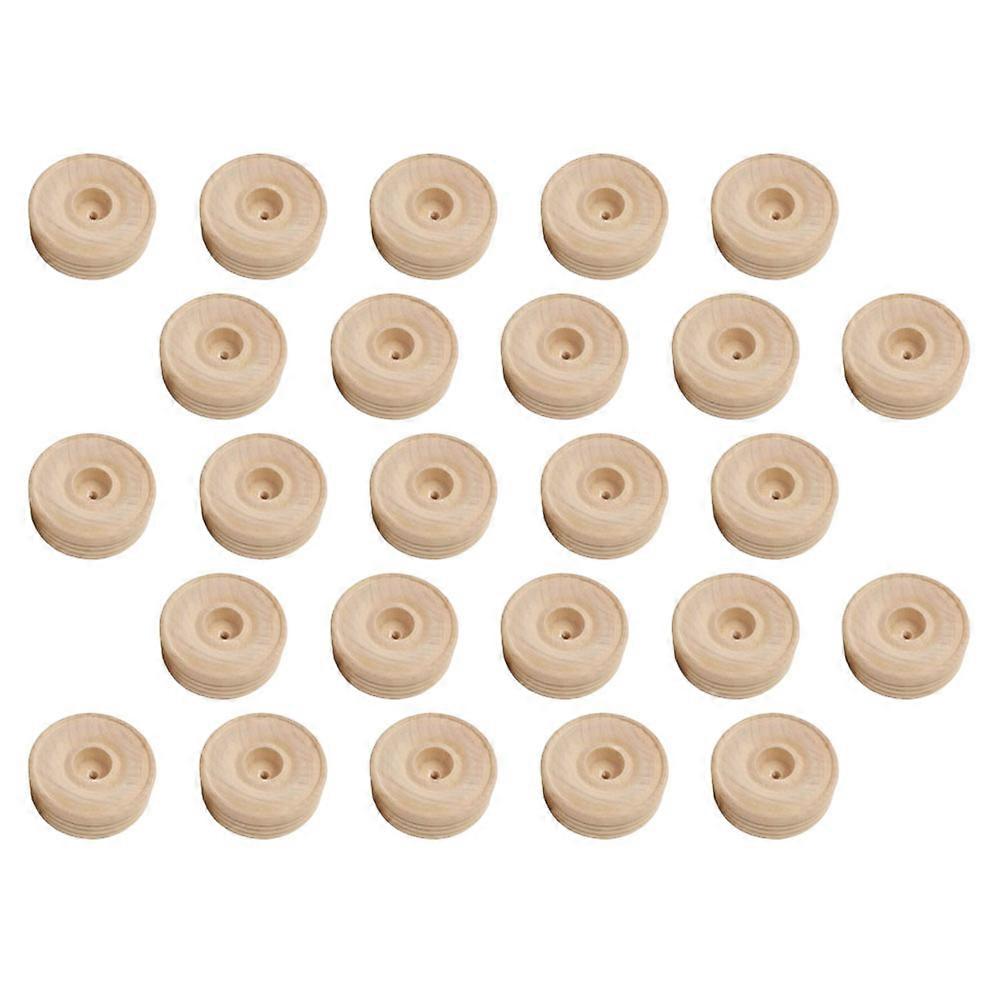 Holz kleine Räder für Modellauto-Ersatzräder, geeignet für den Heimgebrauch und den Außenbereich in Beige 32Pcs