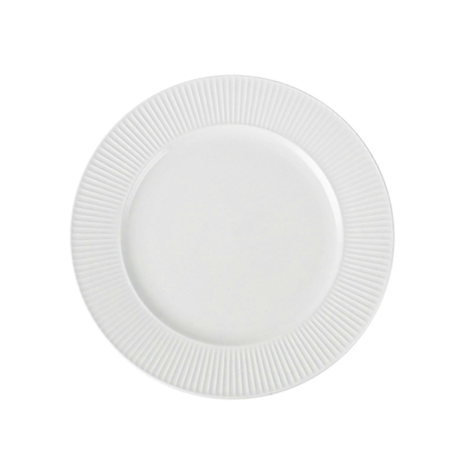 Round Ceramic Dinner Plates - Modern White Flat Dishes, 26.8CM Microwave Dishwasher Safe, Serving & Dessert Bread Plates
