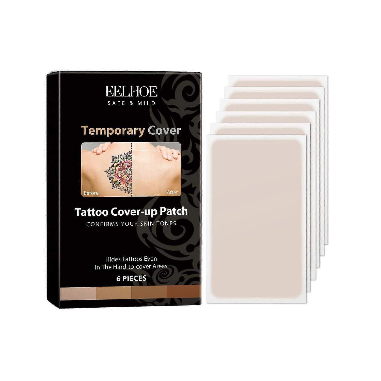1-6x EELHOE 6PCS Tattoo Cover-Up Patches Invisible Breathable Scar Cover-Up Tape for T-attoos, Scars