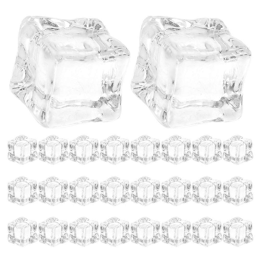 Clear Acrylic Fake Ice Cubes 120pcs Decorative Props for Kitchen, Tabletop, Photography, and Vase Fillers with Realistic Ice Cube Appearance for