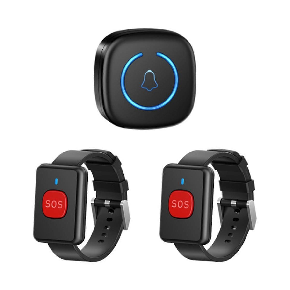 Wireless Watch Button Call Pager Emergency SOS Pager Emergency Call Button for Kids Elderly Patient