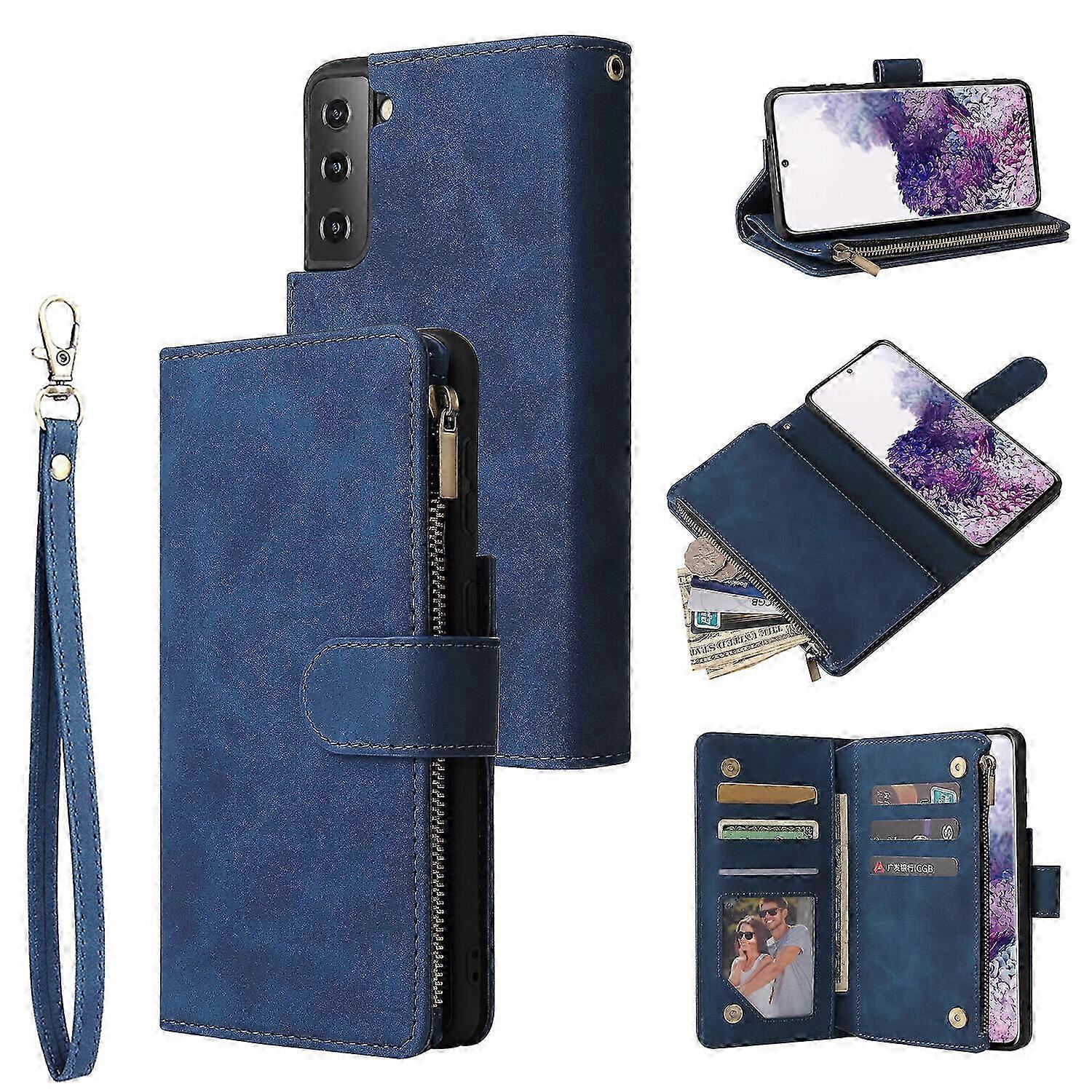 Case for Samsung Galaxy S21 Plus 5G Leather Magnetic Handbag Zipper...