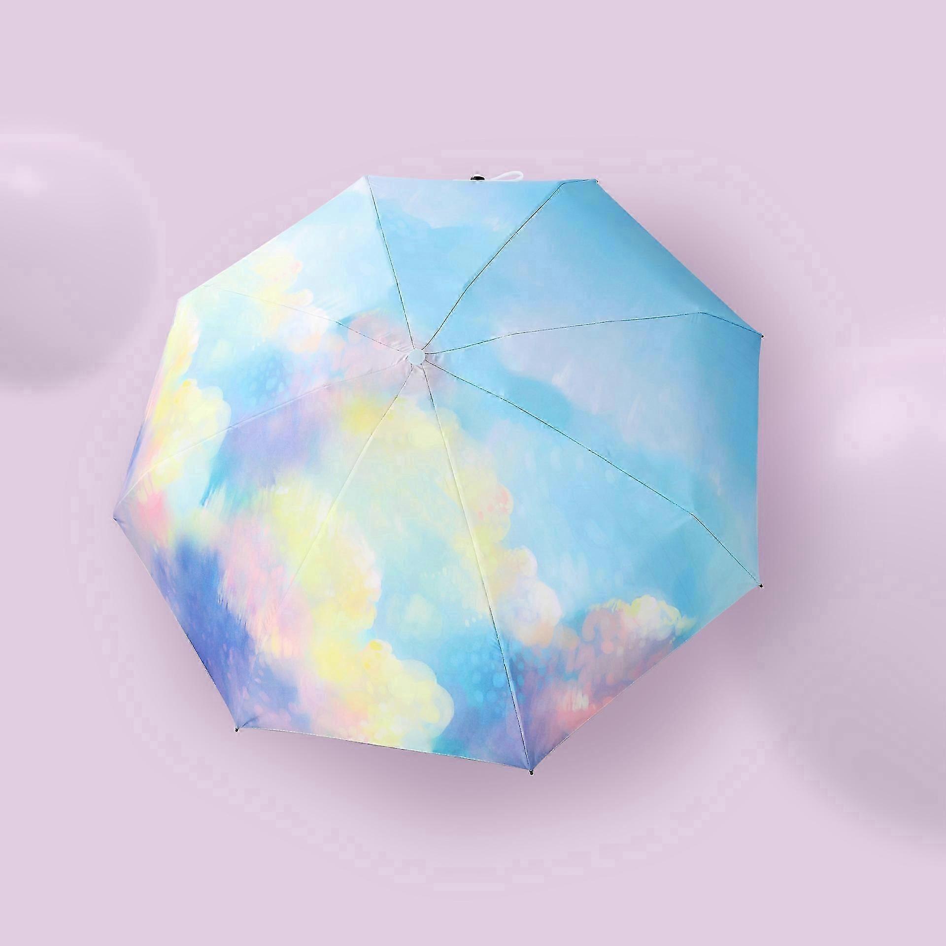 Utomhus Gradient UV-skydd Kapsel Paraply Pastell Regnbåge Paraply