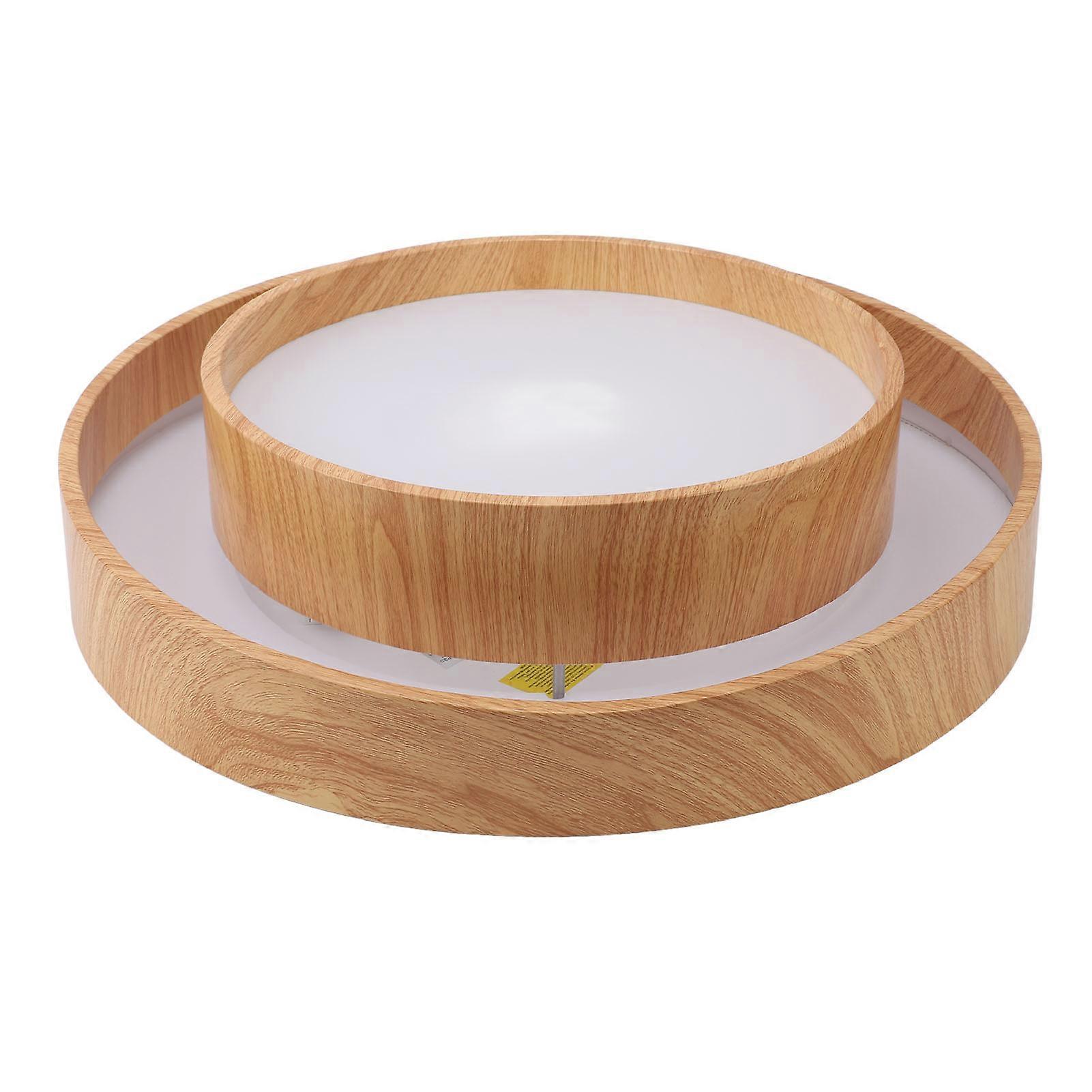 40cm Flush Mount Round Wood Grain LED Ceiling Light with Remote
