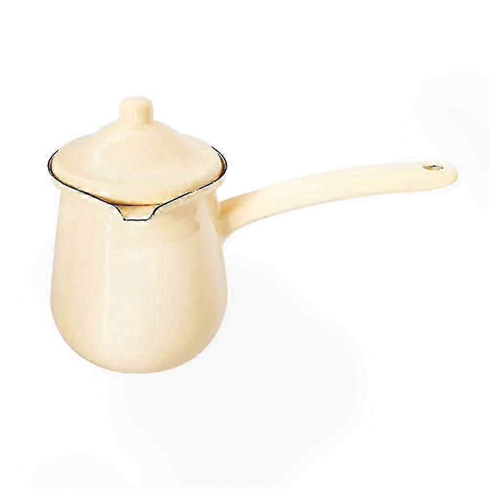 Durable Enamel Milk Warmer with Lid for Versatile Cooking Needs