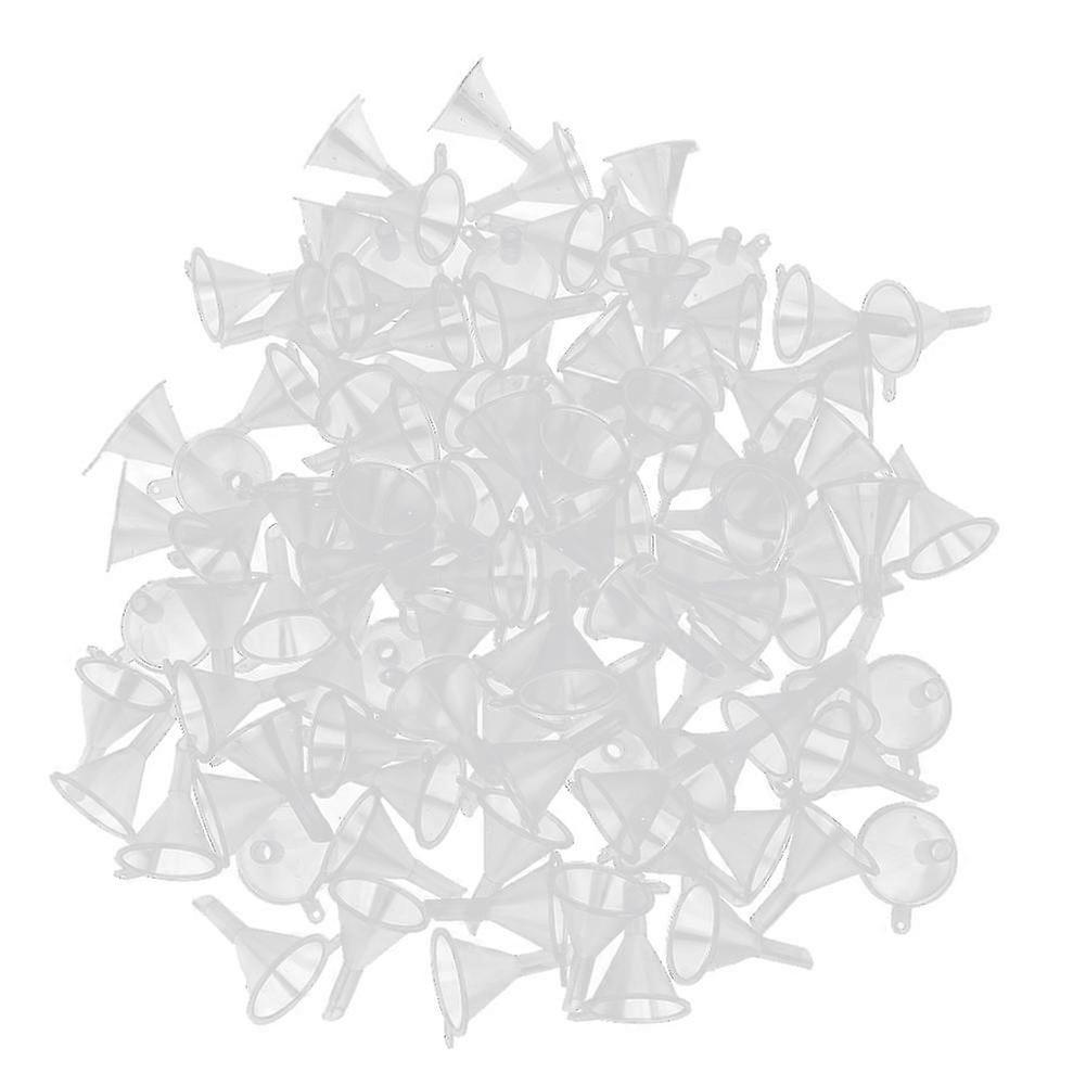 100pcs Small Clear Plastic Funnels for Filling Empty Bottles with Cosmetic Liquids and Perfume
