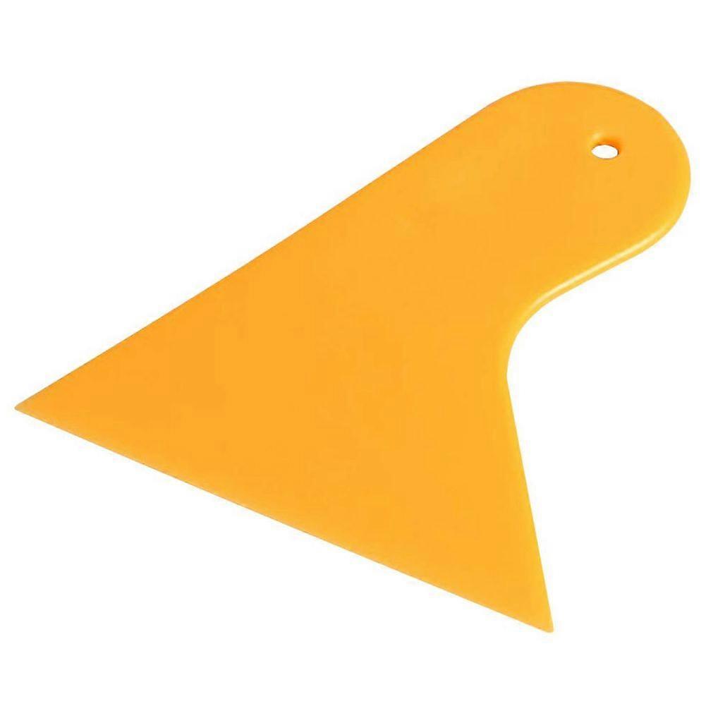 Plastic Yellow Auto Car Sticker Film Scraper Squeegee Cleaning Tool 10.5x9.5cm