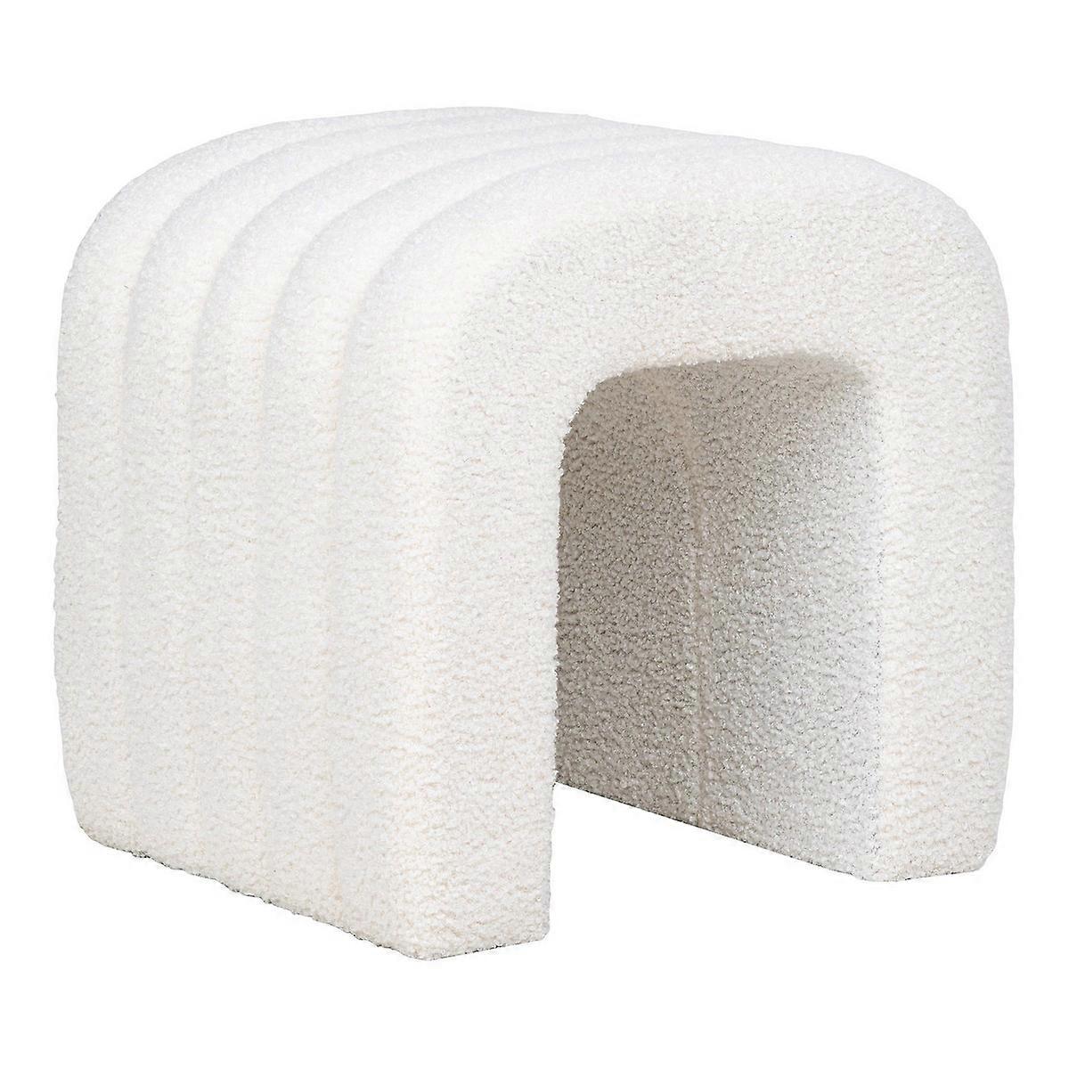 Colma Pouf, Blanc, Polyester, 35x41x36,5 cm