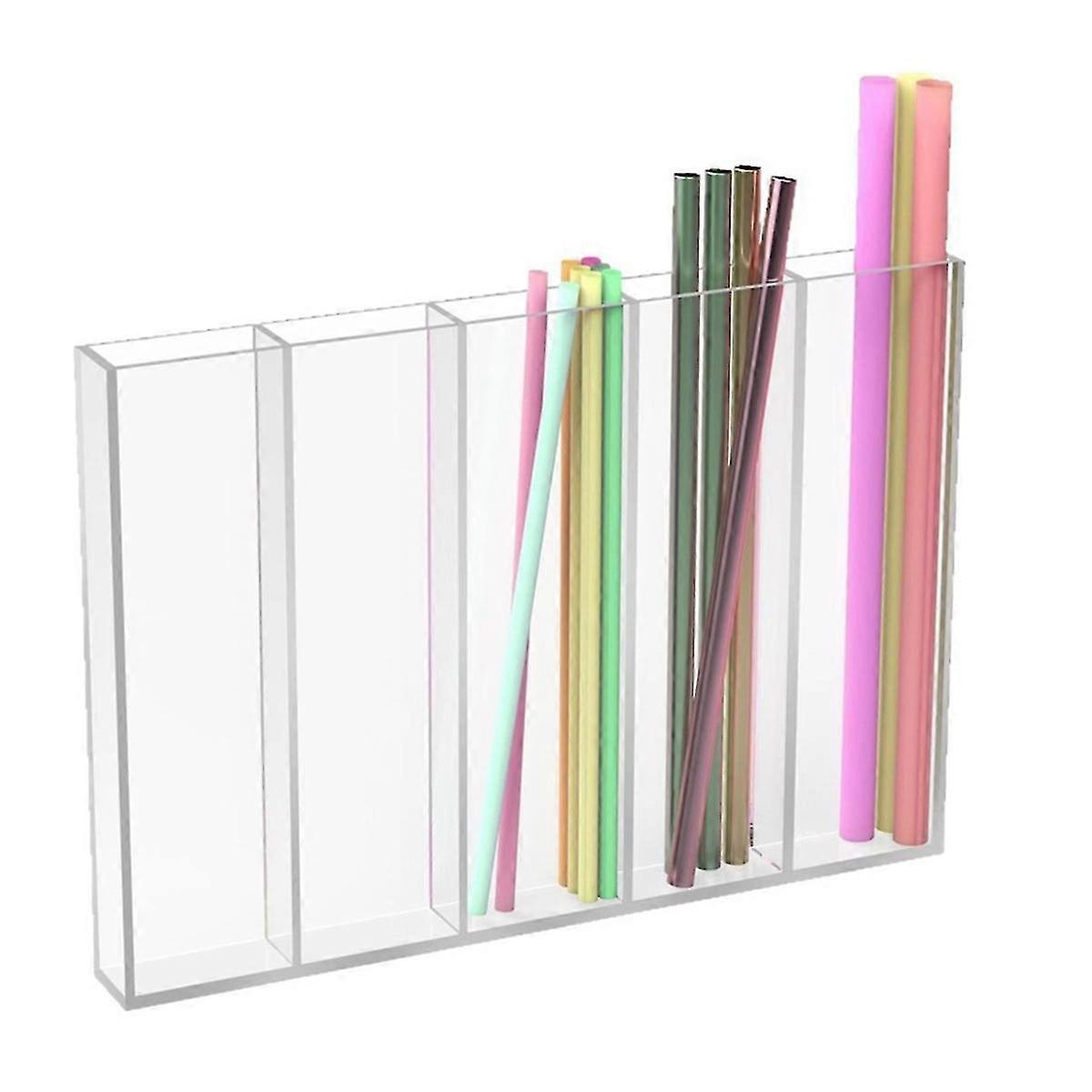 حامل قش أكريليك لخزانة المطبخ والخزانة: حاوية تخزين لاصقة على الوجهين للقش