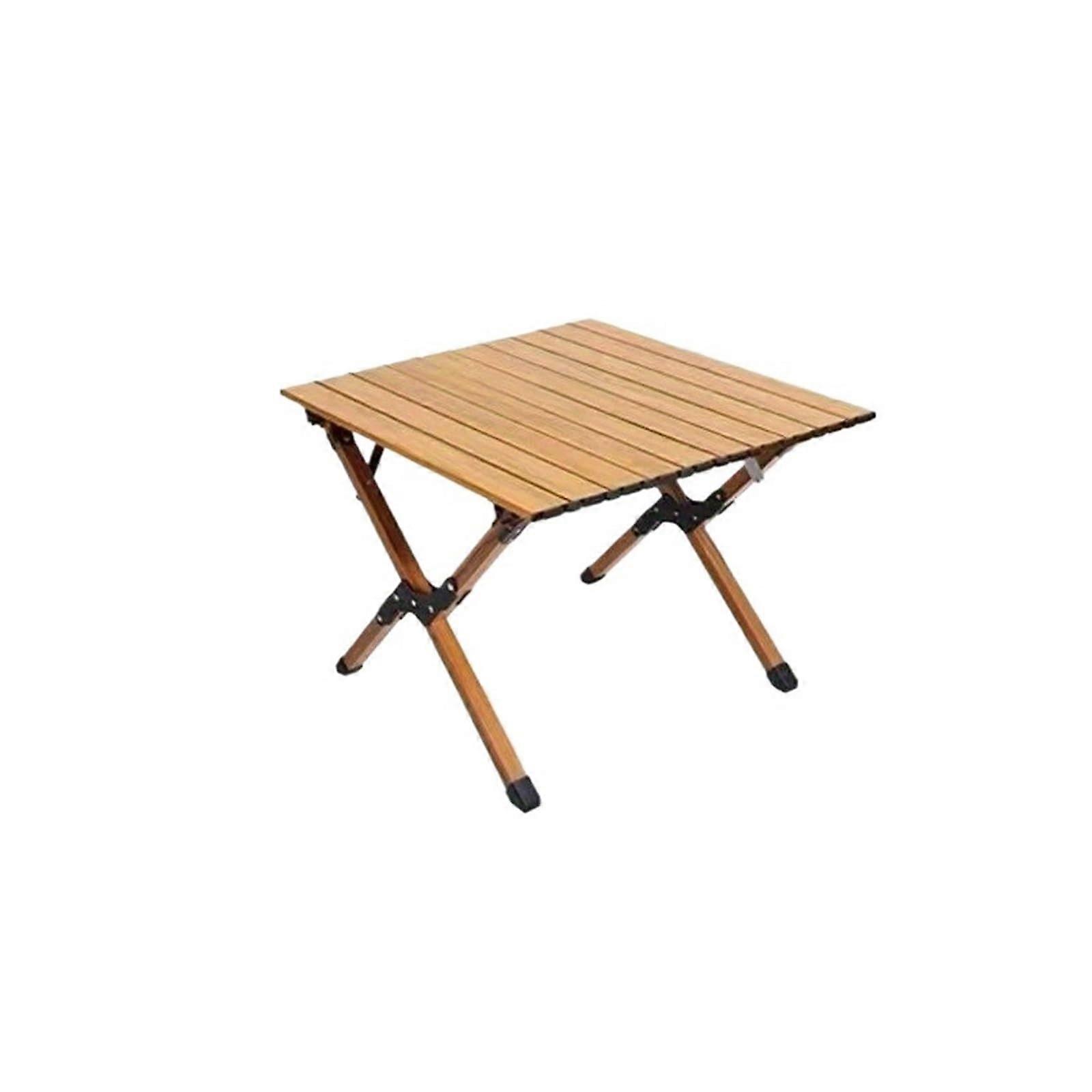 Portable Camping Table Lightweight Beach Table Foldable Outdoor Table Compact Picnic Table Wood Grain 60 Cm